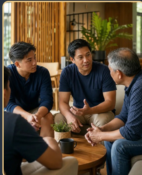 Men talking together