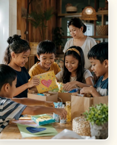 Children doing a group activity
